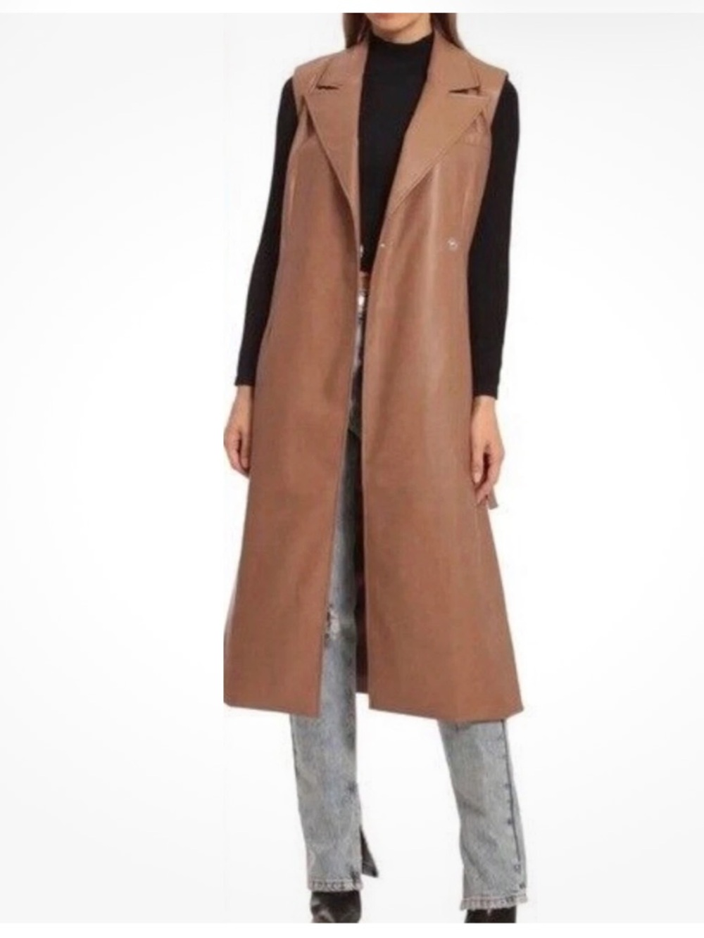7 For All Mankind Vegan Leather Sleeveless Trench Vest‎ Brown Large NWT
Artsy